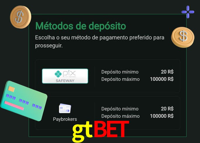 O cassino gtbet oferece uma grande variedade de métodos de pagamento